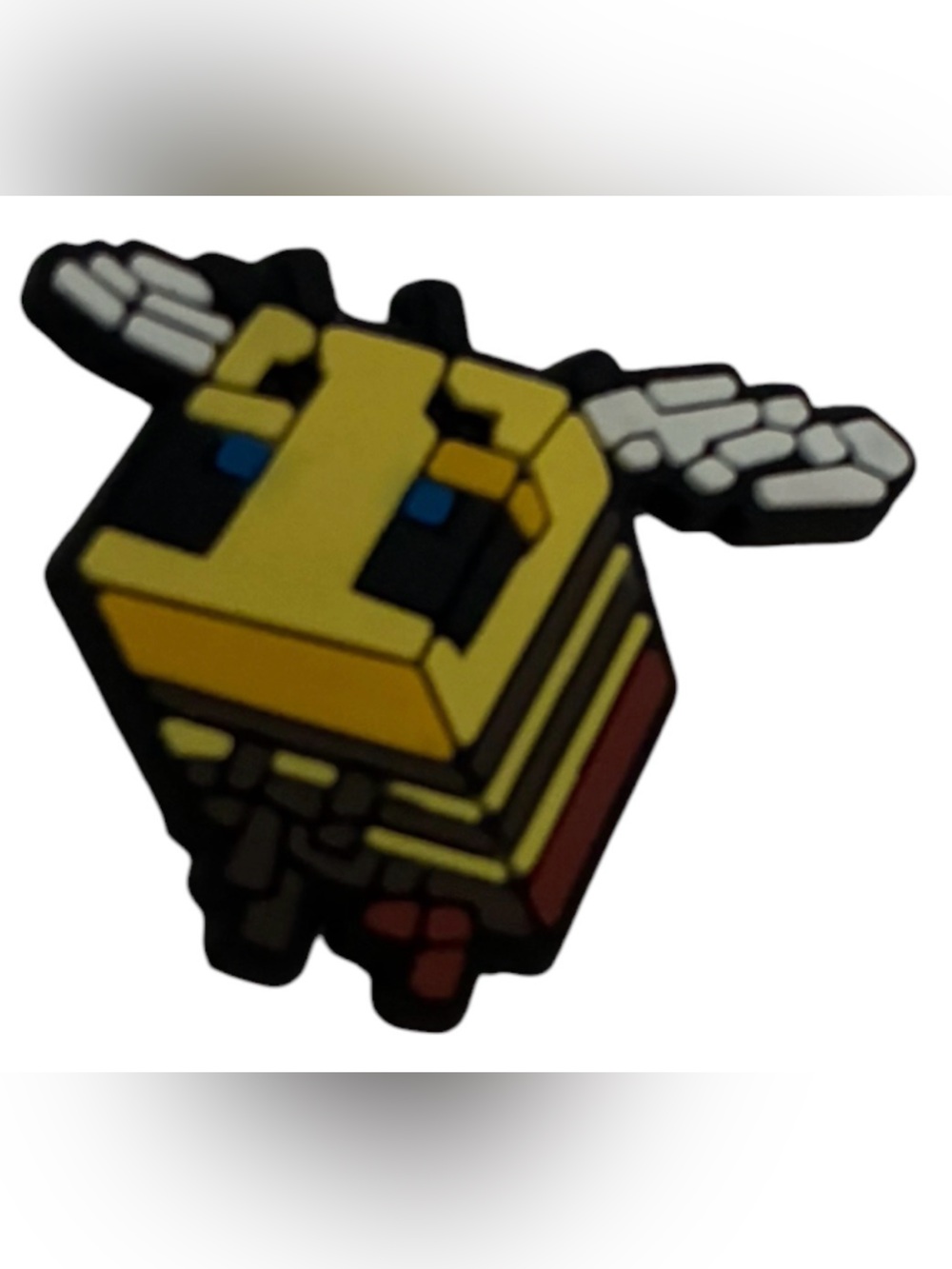 Yellow Pixel Minecraft Bee Shoe Charm